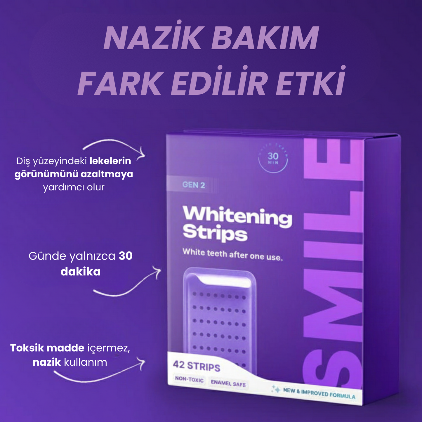Diş Beyazlatma Bantları - Yeni Nesil Formül